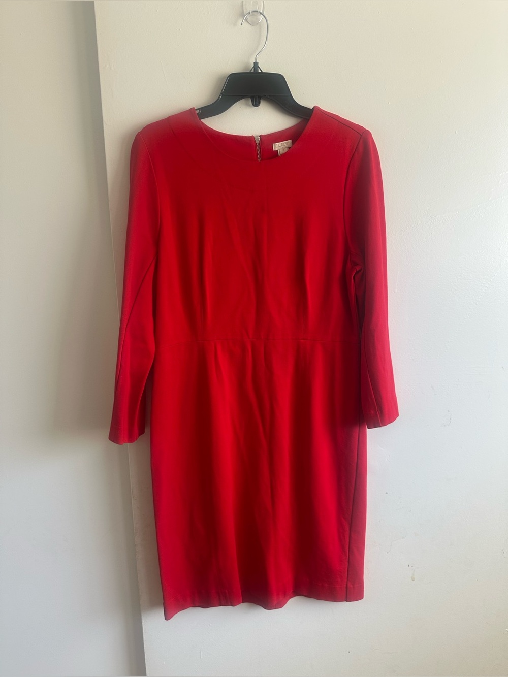 J. Crew Red Long-Sleeve Sheath Dress
